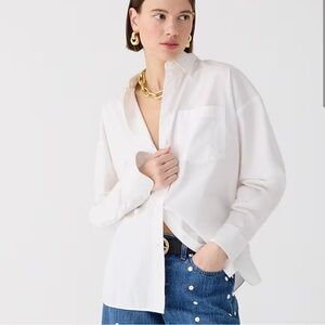 J crew Étienne oversized shirt in lightweight oxford white